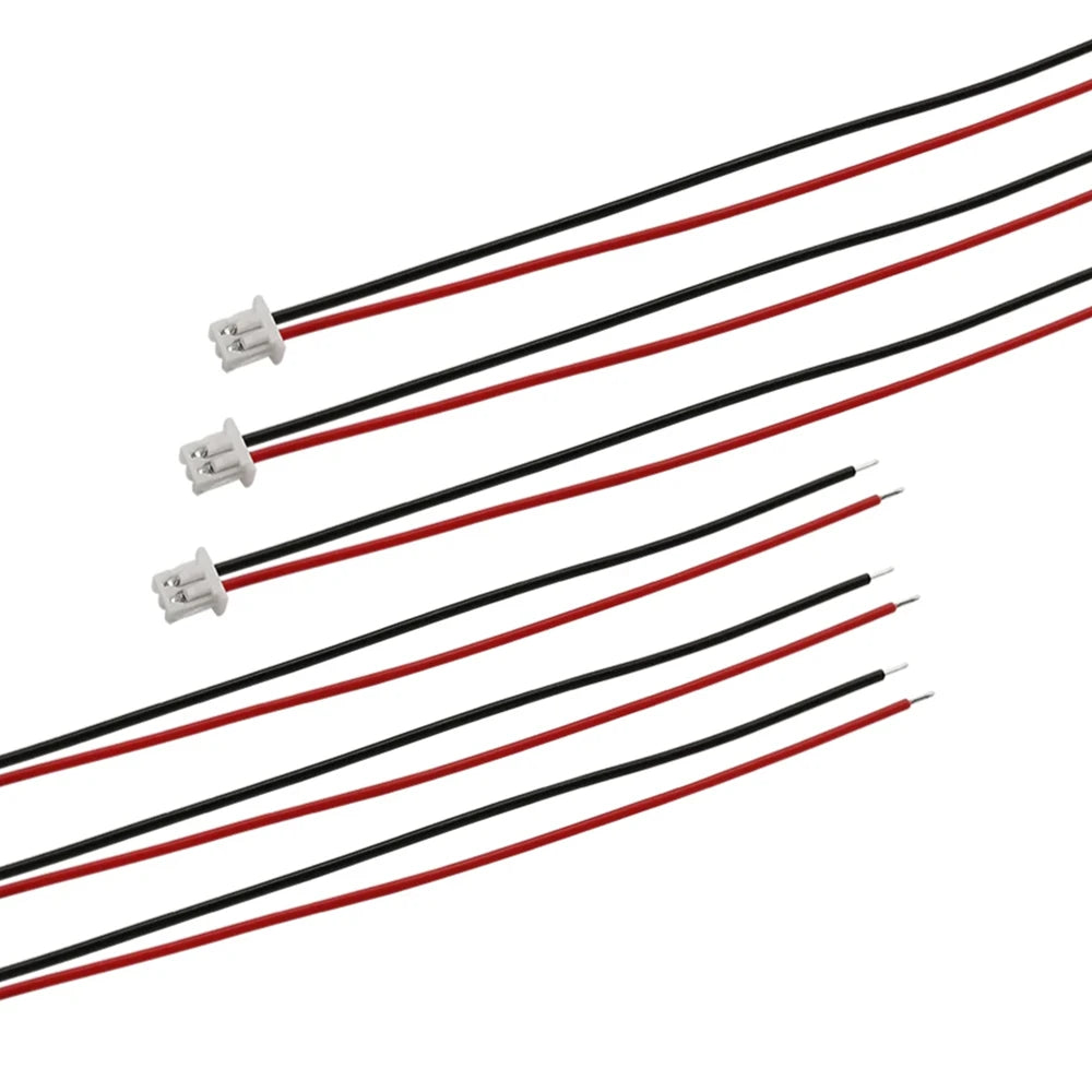 20Sets Mini Micro JST 1.25mm 2 Pin Male Female Connector Plug with Wires Cables 28AWG 10cm/20cm/30cm