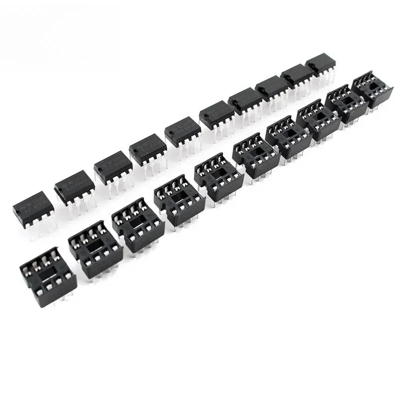 NE555 NE555P IC 555 & 8 Pin DIP Timer Programming Oscillator Chip Sockets Kit 1/5set