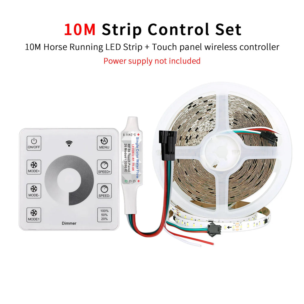 10m Running Water Flowing LED Strip Light DC24V WS2811 SMD2835 120LEDs/m Horse Race Pixel Addressable Flexible Linear Lamp Set