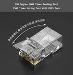 Linkwylan Cat7 Cat6 Cat5e UTP STP Pass Through Plug Network RJ45 Modular Connector 1.1/1.3/1.5mm Holes For Solid Stranded Cables