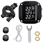 Extractme Tire Pressure Monitoring System Colorful Display Wireless TPMS Motorcycle Solar Charge Tyre Temperature Alarm Sensor