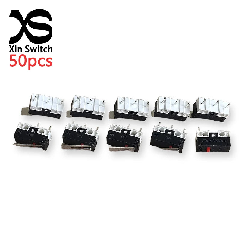 50PCS Small Micro Mouse Switch 12.5*5.7*6.5 Without Handle/Handle Length 8.5mm-15mm C NO NC 3 Pin 2A 125V AC Limit Switches
