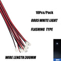 10Pcs 0805 Flashing LED SMD Wire for Model Train HO N OO Scale Red Blue Line Pre-soldered Micro Litz Railway DIY Kit 3V 30cm