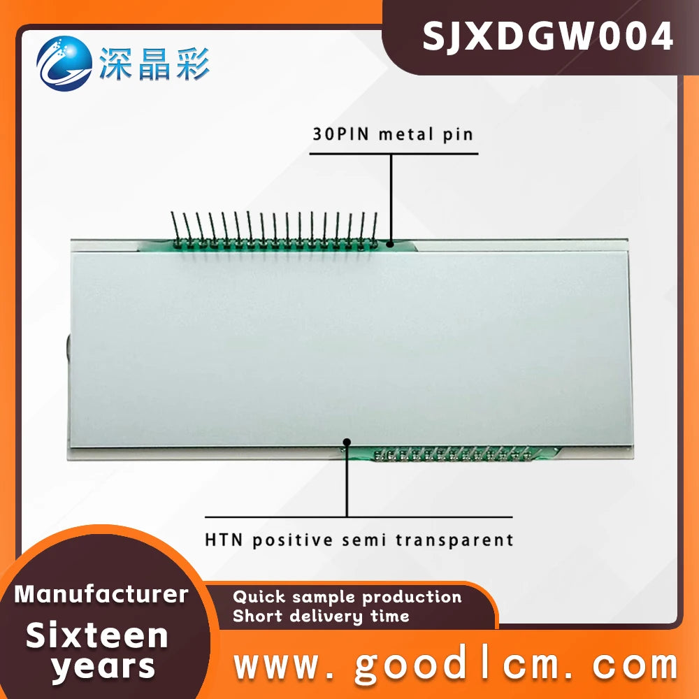LCD Screen for Electric Motorcycle Segment Display GW004 HTN Positive 4.5V LCD 7 Monochrome Custom Segment LCD Display