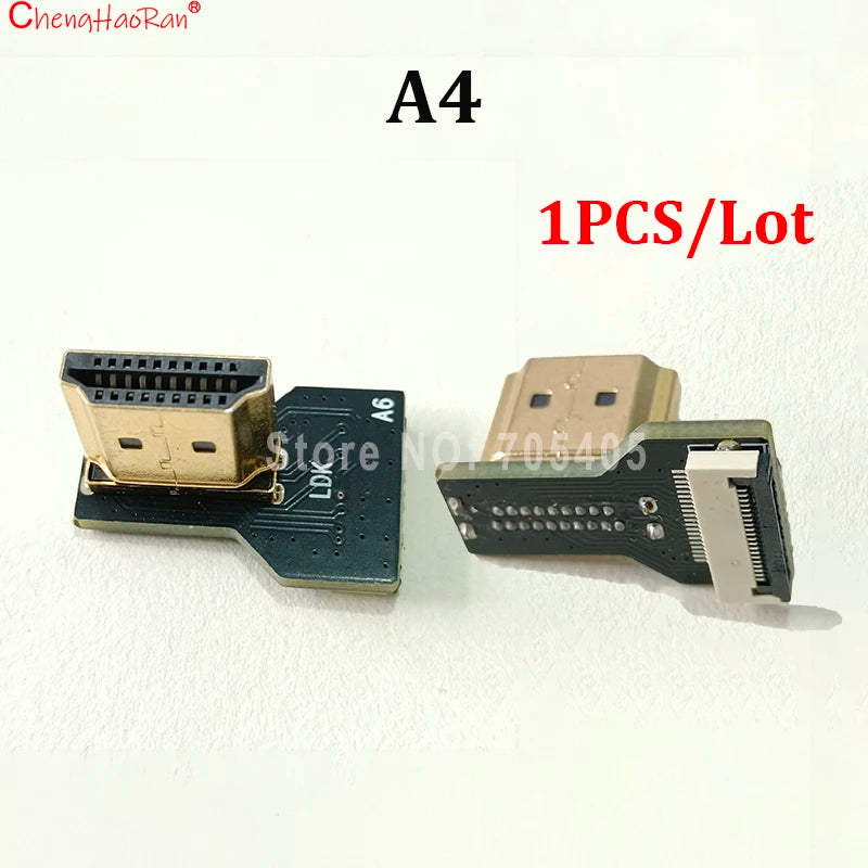 1PC Ribbon Flat FPV HDMI-Compatible Connector Flexible Cable Raspberry Pi 4 Micro HDTV To HD/Mini HD Female 90 Degree FFC 20pin