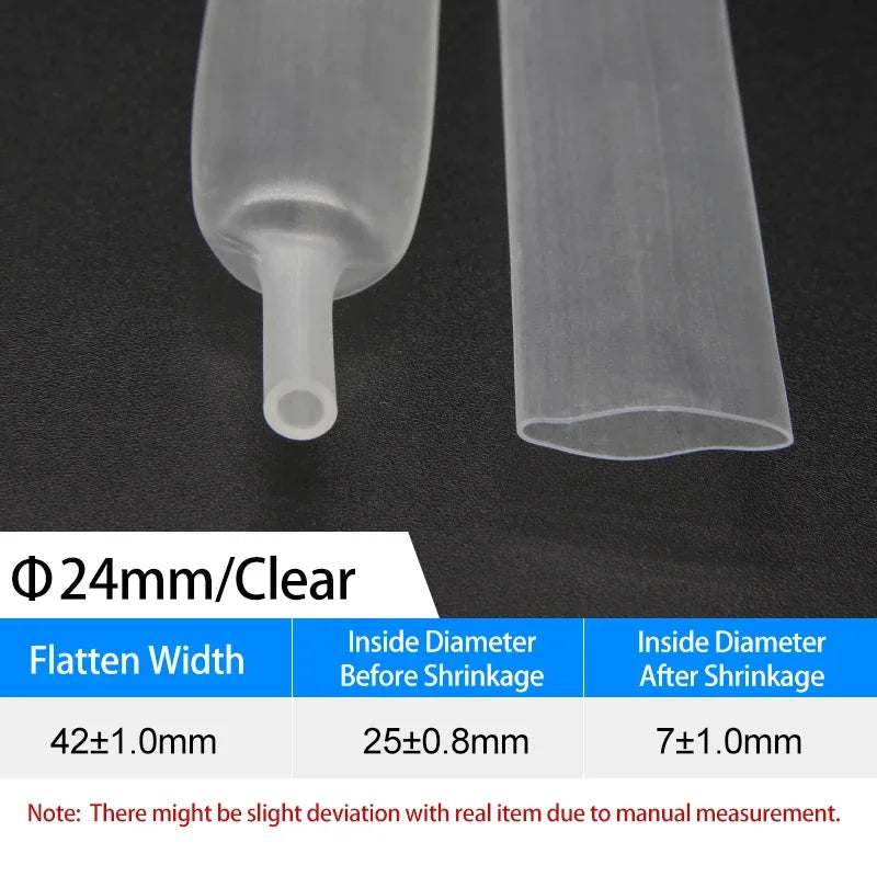 1~10m 4:1 Transparent Heat Shrink Tubing With Glue 4~ 52mm Double Wall Adhensive Polyolefin Sleeve Lined Wire Cable Protector