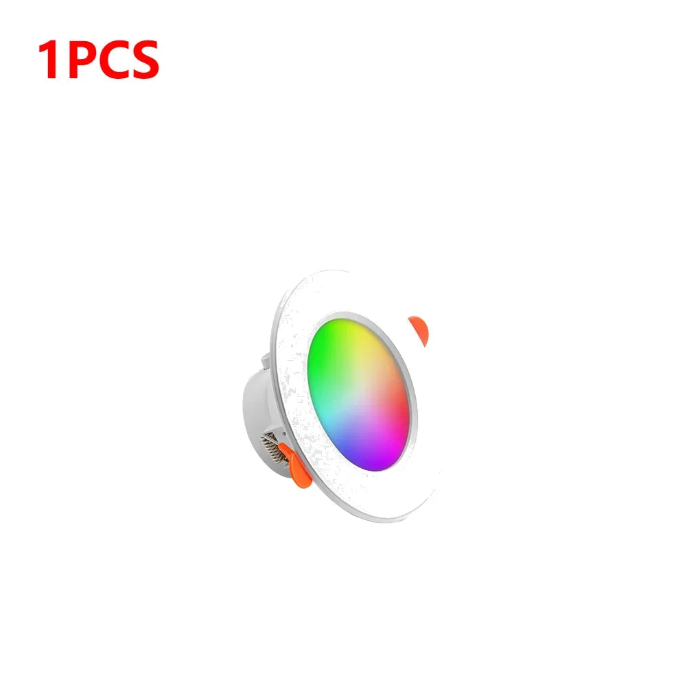 12-1Pcs RGB LED Bulb Tuya Dimmable Downlight Spotlight Bluetooth-Compatible Lamp 10/15W APP Control GB+CW+WW Smart Lamp