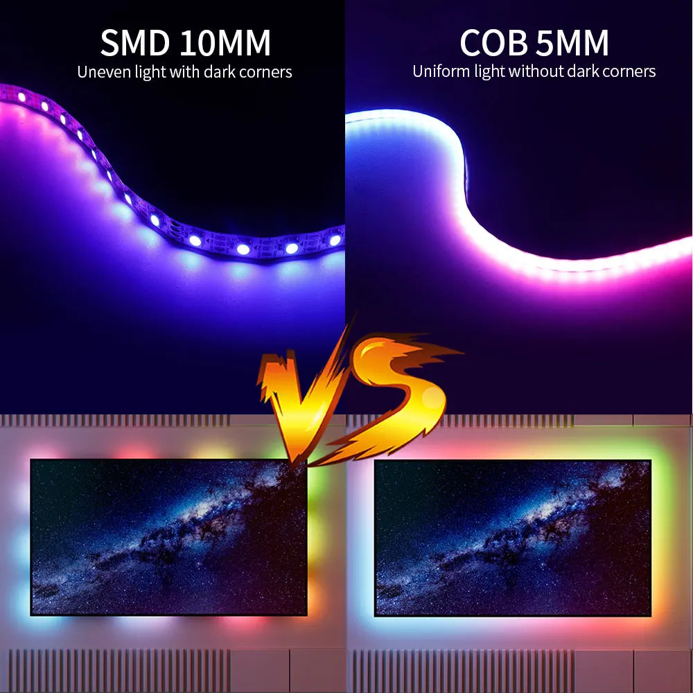 WS2812B RGBIC COB LED Strip WS2812 High Density Individually Addressable 60/100/160Leds/m Smart Dream Color COB Led Light DC5V