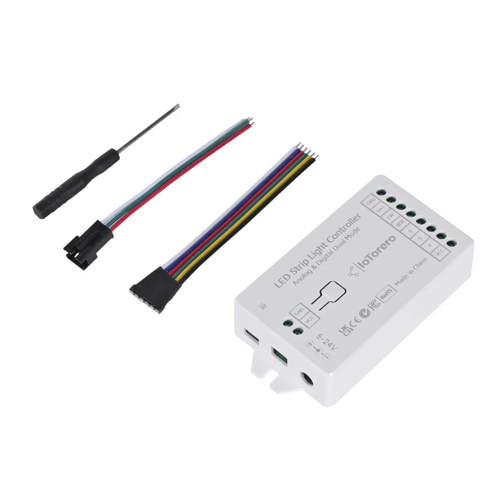 IoTorero WLED PWM RGBCCT & Addressable Dul Mode Strip Controller Works With Home Assistant