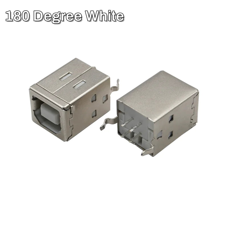5pcs Square USB-B Type Female Socket 90/180 Degrees 4Pin Right Angle PCB Welding Connector For USB D-type Printer Interface