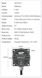 WitMotion HWT101CT High Precision Z-Axis Gyroscope Angle Sensor MEMS Inclinometer axis no drift Module for Robot ROS Drone AGV