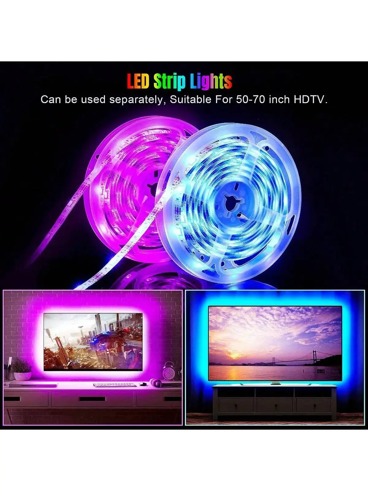 RGB LED Strip Lights TV Backlight APP Music Sync USB 5V Led Light Luces Led Diode Flexible Ribbon Tape For Room Party Decoration