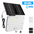 Super Bright 184 LED Solar Light Outdoor Motion Sensor Solar Wall Light IP65 Waterproof 3 Working Modes Solar Floodlight