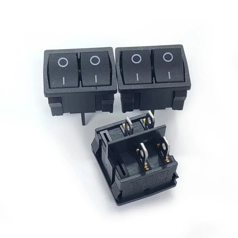 10PCS/Lot KCD2 Double Rocker Switch 4P 4Pin 2-Position Double-Latching 6A/250V ON-OFF