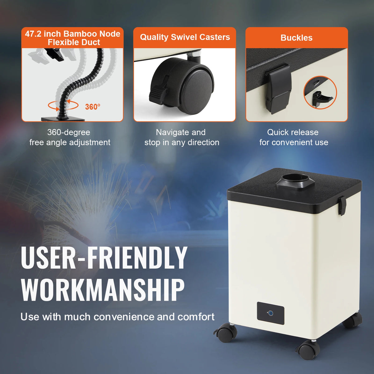 SucceBuy Fume Extractor 100W/150W Soldering Smoke Extractor with 3-Stage Filters Strong Suction Purifier for Engraving Welding