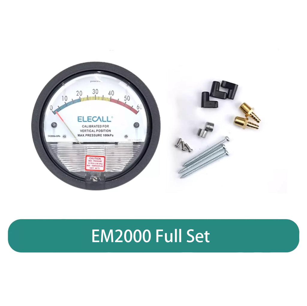 ELECALL EM2000 Differential Pressure Gauge Pa/Kpa/psi/mmH₂O for Air Gas Meters Barometer Pressure for Clean Room