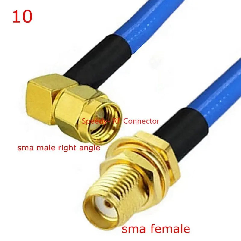 RG-402 Cable SMA To SMA Male Female Connector RPSMA To SMA Right Angle Crimp for RG402 High Frequency Test 50ohm Fast Brass