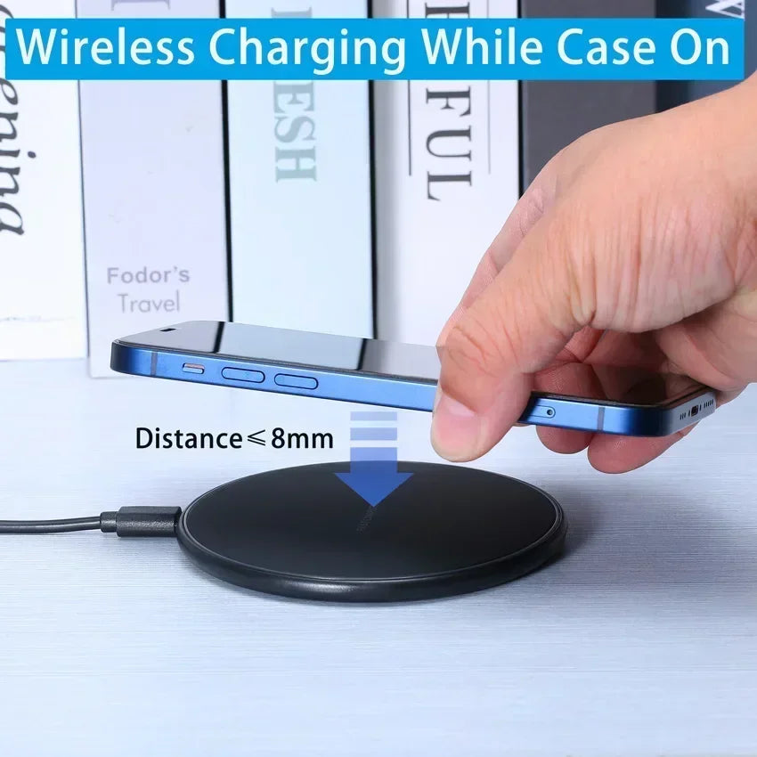 Wireless Charger For iPhone 17 16 15 14 13 Pro Max Induction Fast Charging Pad Dock Station For Samsung S25 S24 Xiaomi Huawei