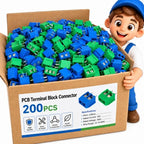 50-200PCS KF301 KF306 2P PCB Terminal Block Connector 5.0mm Pitch Straight Pin 10A Screw Terminal Spliceable for DIY Electronics