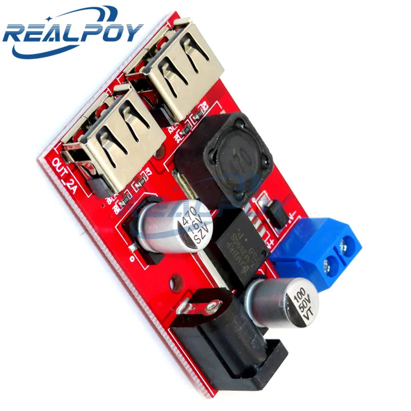 LM2596 LM2596S Dual USB DC-DC 9V 12V 24V 36V to 5V 3A Step Down Buck Converter Board Car Charger Solar Power Supply Module
