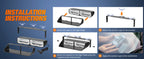 Nilight Bright LED Strobe Lights , Car Windshield Warning Flash Light with Suction Cups, Hazard Safety Lamp for Truck