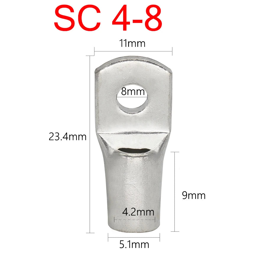 SC 1.5-120mm2 SC1.5/2.5/4/6/10/16/25/35/50/70/95/120 Copper Battery Bolt Screw Hole Ring Connector Wire Cable Lug Crimp Terminal