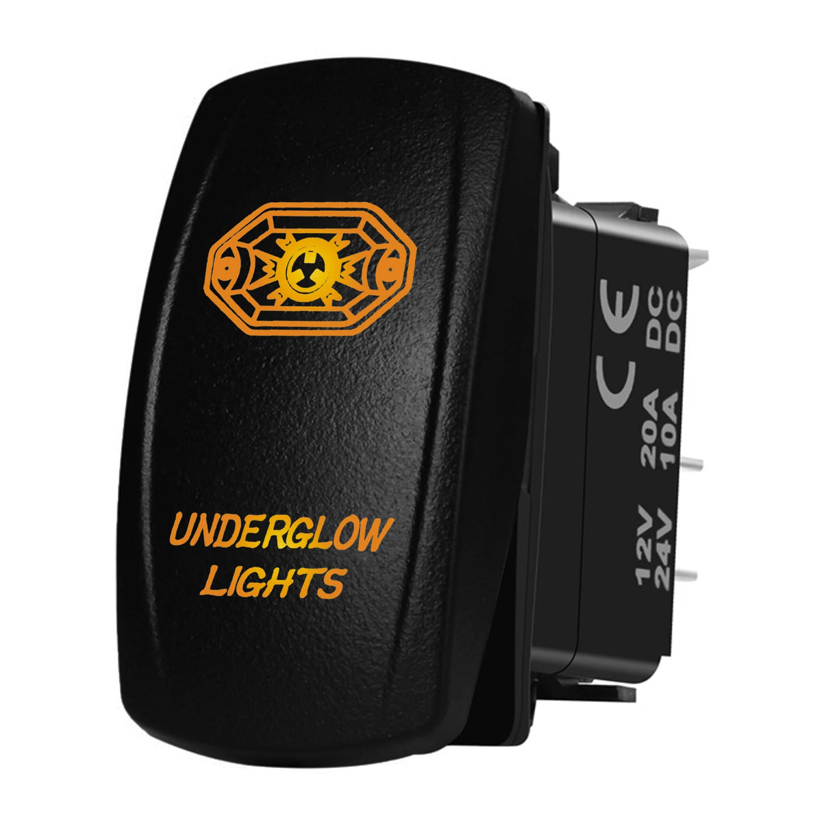 Marine Boat Rocker Switch 12/24V Orange Backlit Anchor Beacon Up Down Button ON OFF/ON OFF ON Momentary Toggle Switch Waterproof