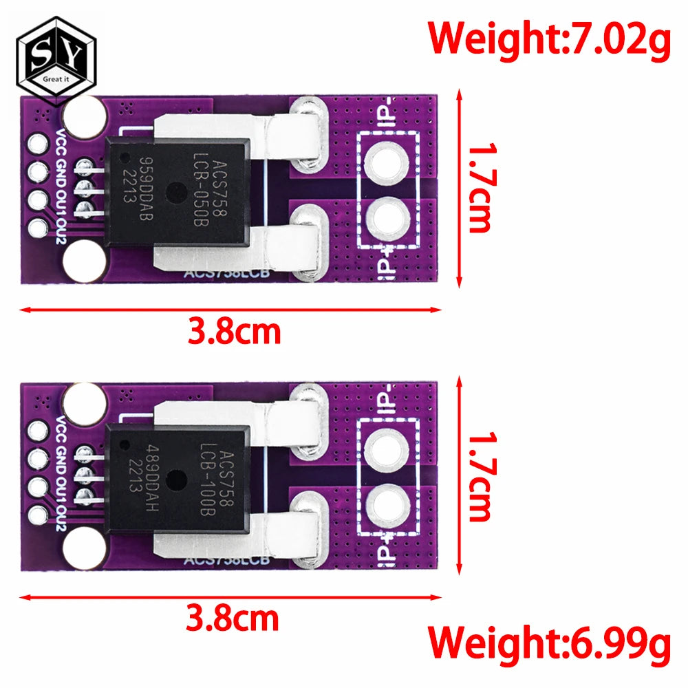 ACS758 ACS758LCB-050B-PFF-T Linear Current Sensor Hall Current Module ACS758LCB-100B-PFF-T