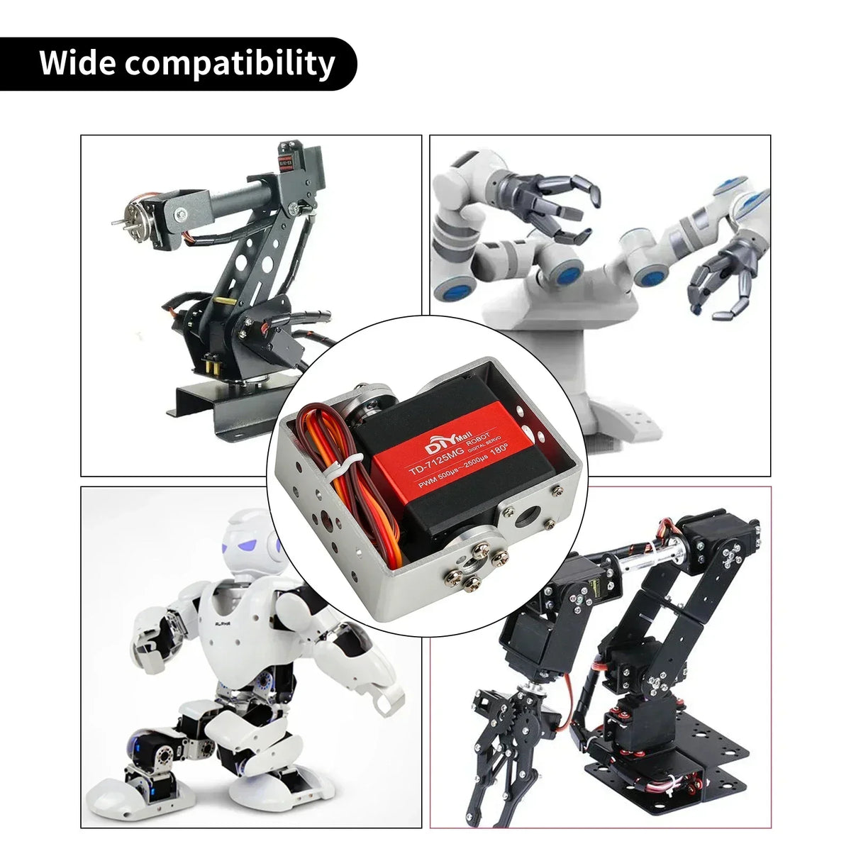 15/20/25/30/35kg Metal Digital Servo 4.8-8.4V 180/270 Degree Dual-Axis Servo Brushed Motor Angle Control for Robots RC Cars