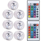 Submersible LED Lights Waterproof Underwater RGB with Remote Control Colour-Changing Light, Battery-Operated Flameless Lamps