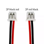 10PCS MX 1.25mm 2 Pin Cable Connector 1.25MM JST 2P red and black Single Head Plug Electronic Wire Connector 100mm 50mm