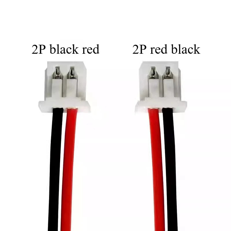 10PCS MX 1.25mm 2 Pin Cable Connector 1.25MM JST 2P red and black Single Head Plug Electronic Wire Connector 100mm 50mm