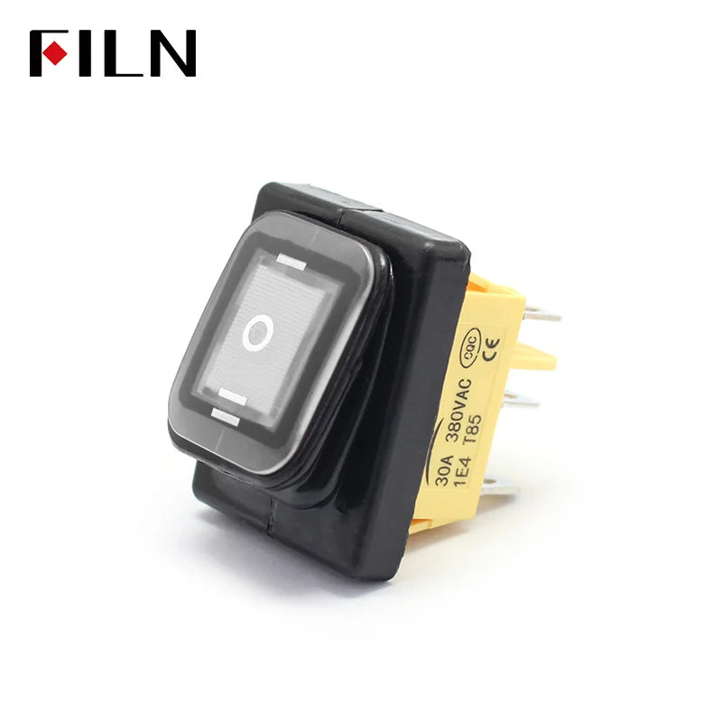 30A/220V Toggle Rocker Switch ON-OFF-ON  Heavy Duty DPDT IP67 Waterproof T85 Auto Boat Marine  With LED 12V 110V220V 30x22mm