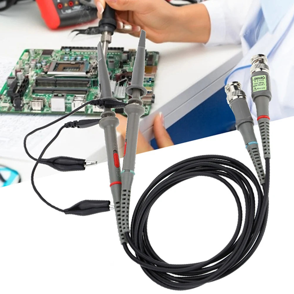 2-10PCS P6100 BNC Oscilloscope Probe Kit High Precision Scope Analyzer Alligator Clip Probes Test Leads 100MHz Oscilloscope Part