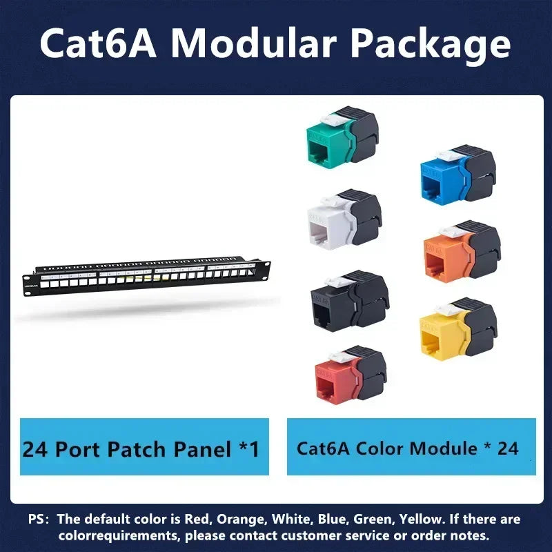 24 Port 19 inch RJ45 Patch Panel Frame Ethernet Rack Keystone Jack Coupler Cat5e Cat6 Cat6A Cat7 Network Cabinet Cable Internet