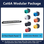 24 Port 19 inch RJ45 Patch Panel Frame Ethernet Rack Keystone Jack Coupler Cat5e Cat6 Cat6A Cat7 Network Cabinet Cable Internet