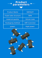 50PCS S8050 SS8550 2N4401 Printed J3Y NPN Power Transistor SMD Triode Package SOT23