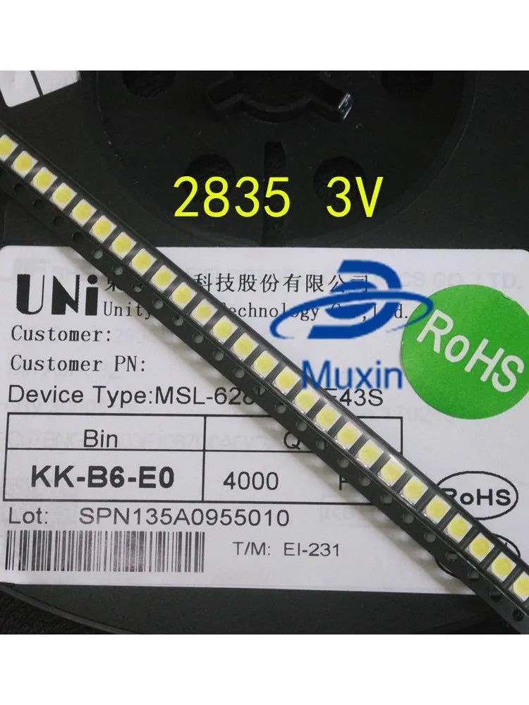 1000pcs 2835 3528 repair LED LCD TV backlight beads MX SEOUL JF 1W-2W 3V 6V cold white light commonly used