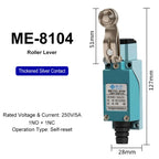 ME-8108 ME-8104 ME-8107 ME-8111 ME-8112 ME-8166-8169 Limit Switch Rotary Adjustable Roller Lever Arm Travel Switch AC250V NO NC