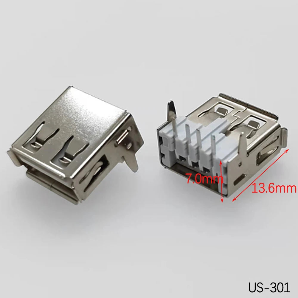 5PCS USB2.0 Female USB Socket Connector 4P USB 2.0 4 Pin Female USB 2.0 Transfers Jack For Laptop Notebook Computer USB Type A/B