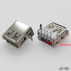 5PCS USB2.0 Female USB Socket Connector 4P USB 2.0 4 Pin Female USB 2.0 Transfers Jack For Laptop Notebook Computer USB Type A/B