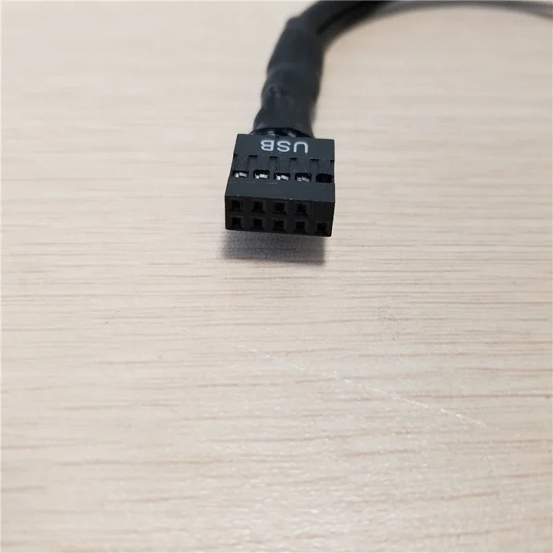 Computer Motherboard Extension Cable USB 9pin To 2-Port 2.0 A Female Connection Line Data Cord 15cm