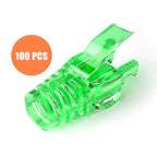 100Pcs/set RJ45 Cat6 Pass-Through Connector and Strain Relief Boot Pack, Various Colors for Crimping Modular Plugs