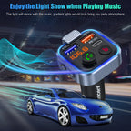 LENCENT FM Transmitter Wireless Bluetooth 5.0 Handsfree Car Kit Audio MP3 Player With Type-C PD 20W+ QC3.0 Fast USB FM Modulator