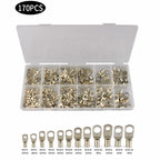 60/100/170pcs SC Bare Bolt Hole Tinned Copper Cable lugs Battery Terminal Wire Terminals Connector Suit SC10-6 SC16-8 SC25-8