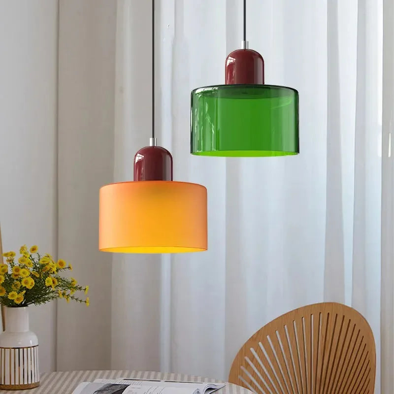 Vintage Stained Glass Chandelier Small Bedside Dining Room Light E27 Pink Orange Green White Home Decorative Lighting Fixture