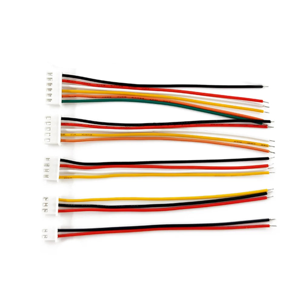 JST-XH Male Female XH 2.54mm Connector Socket Kit 2/3/4/5/6 Pin Housing Adapter with 22 AWG Pre-Crimped Silicone Cable Wire
