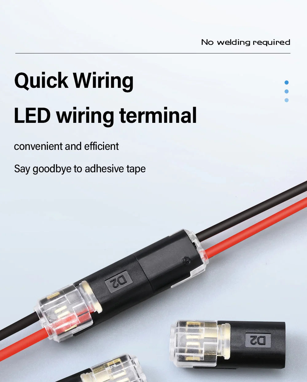 Electrical Wire Terminal No Stripping Quick Cable Connectors Dual Line Interconnection Detachable Safety Electric Wire Connector