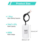 1/2Pcs CBB60 Running Capacitor 3-100uF 450V 2 Wire Electric Air Compressor Motor Run Starting Capacitor for Washing Machine