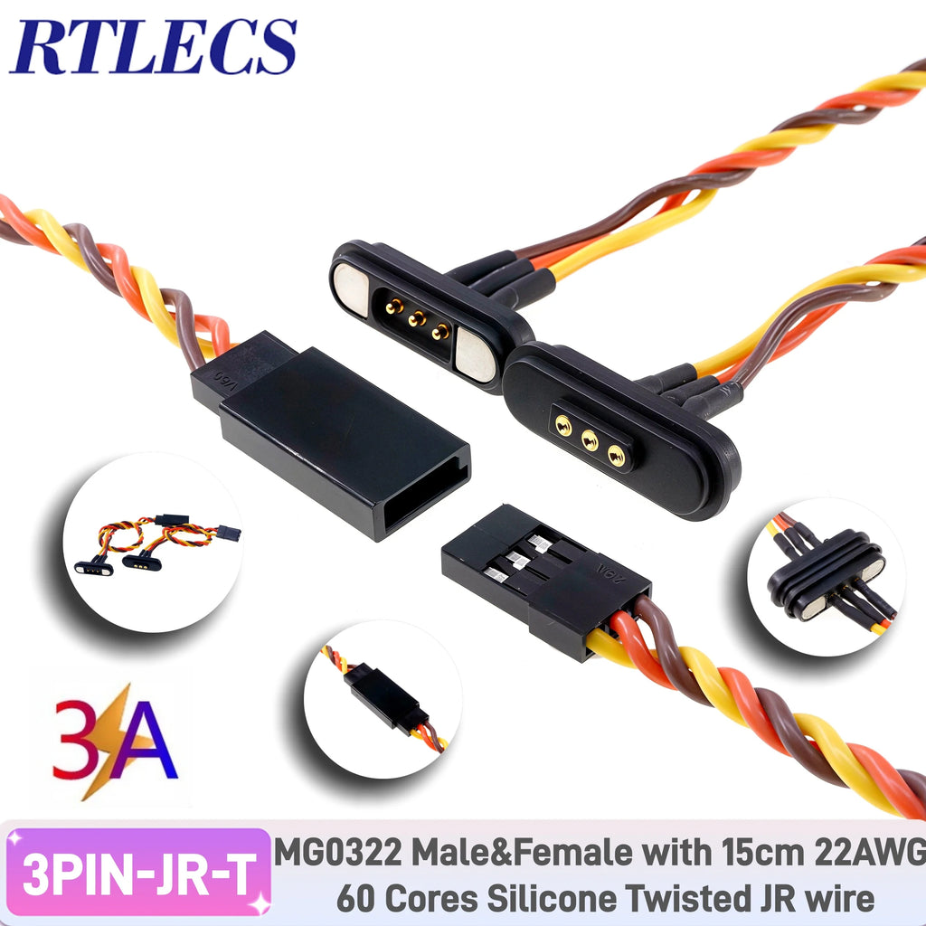 RTLECS Magnetic Connector RC Car Drone JST JR 24V 3A DC Power Battery Charger SM Led Strip Blind Connect USB Cable 2/3/4 Pin